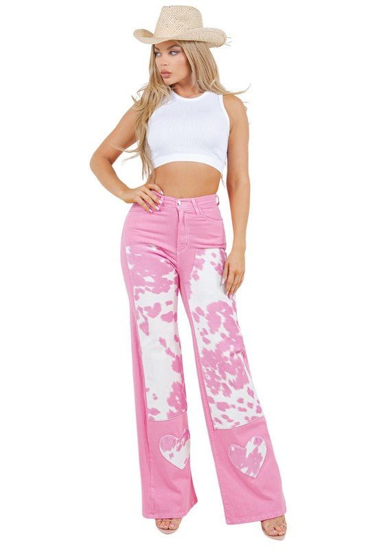 Rodeo Wide Leg Jean in Pink - JUST - JEN BOUTIQUE