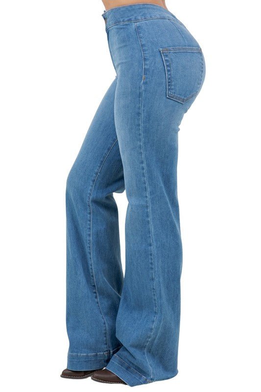Harley Wide Leg Med Blue - Inseam 34 - JUST - JEN BOUTIQUE