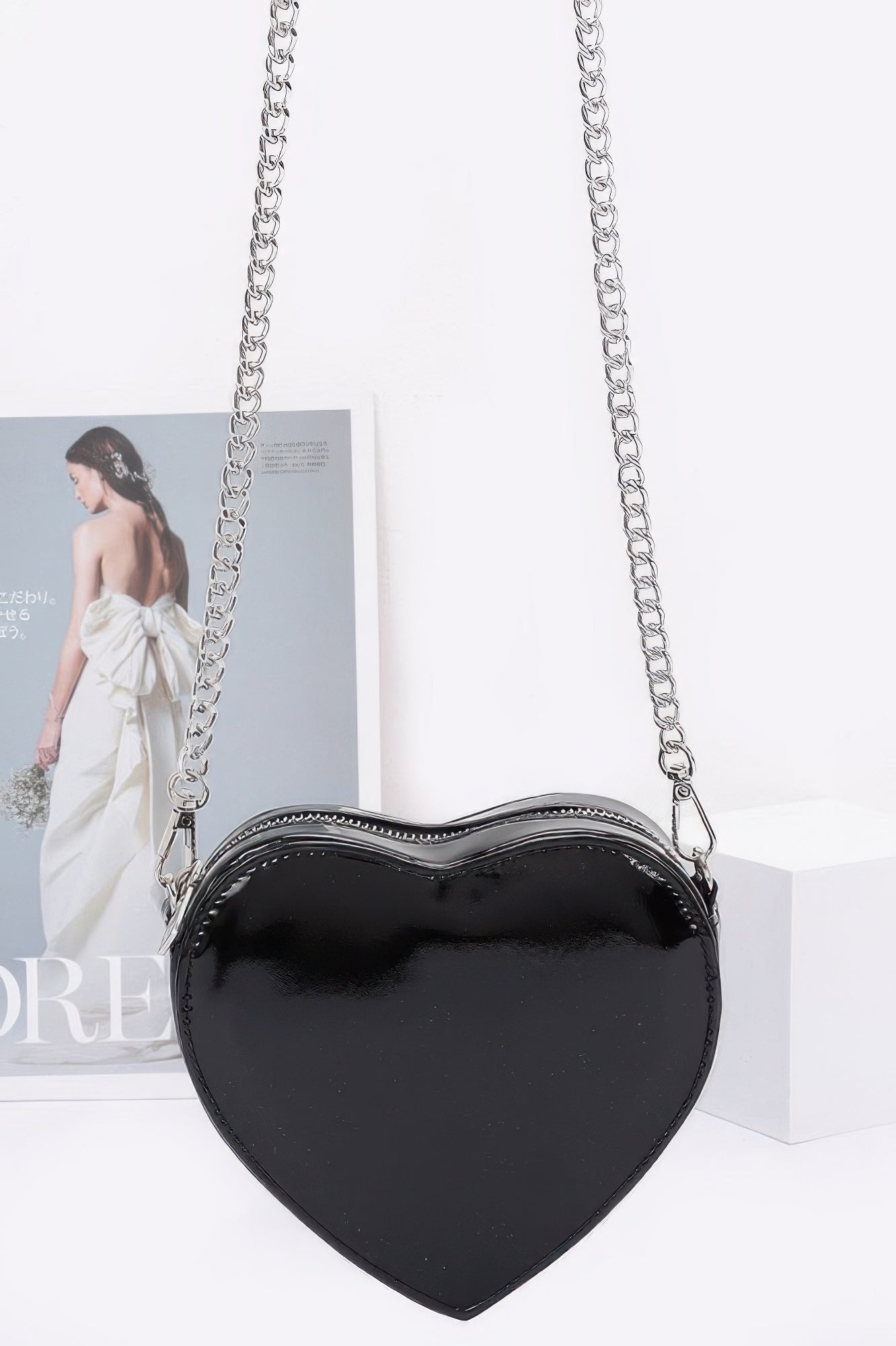 Enamel Heart Shape Crossbody Bag - JUST - JEN BOUTIQUE