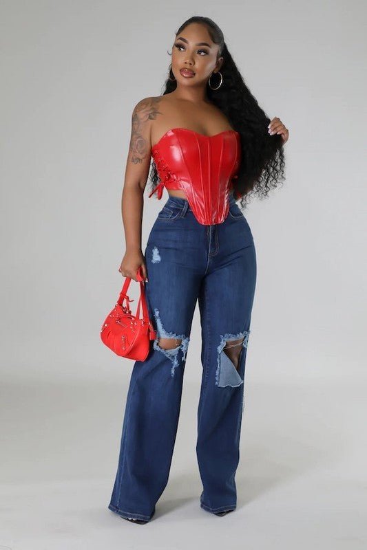 Jade Wide leg Jean Dark Wash - JUST - JEN BOUTIQUE