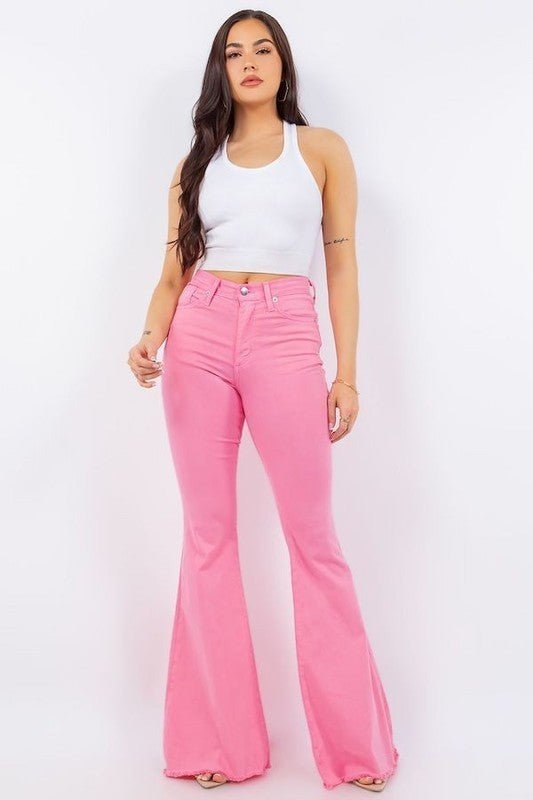 Bell Bottom Jean in Pink - Inseam 30\" - JUST - JEN BOUTIQUE