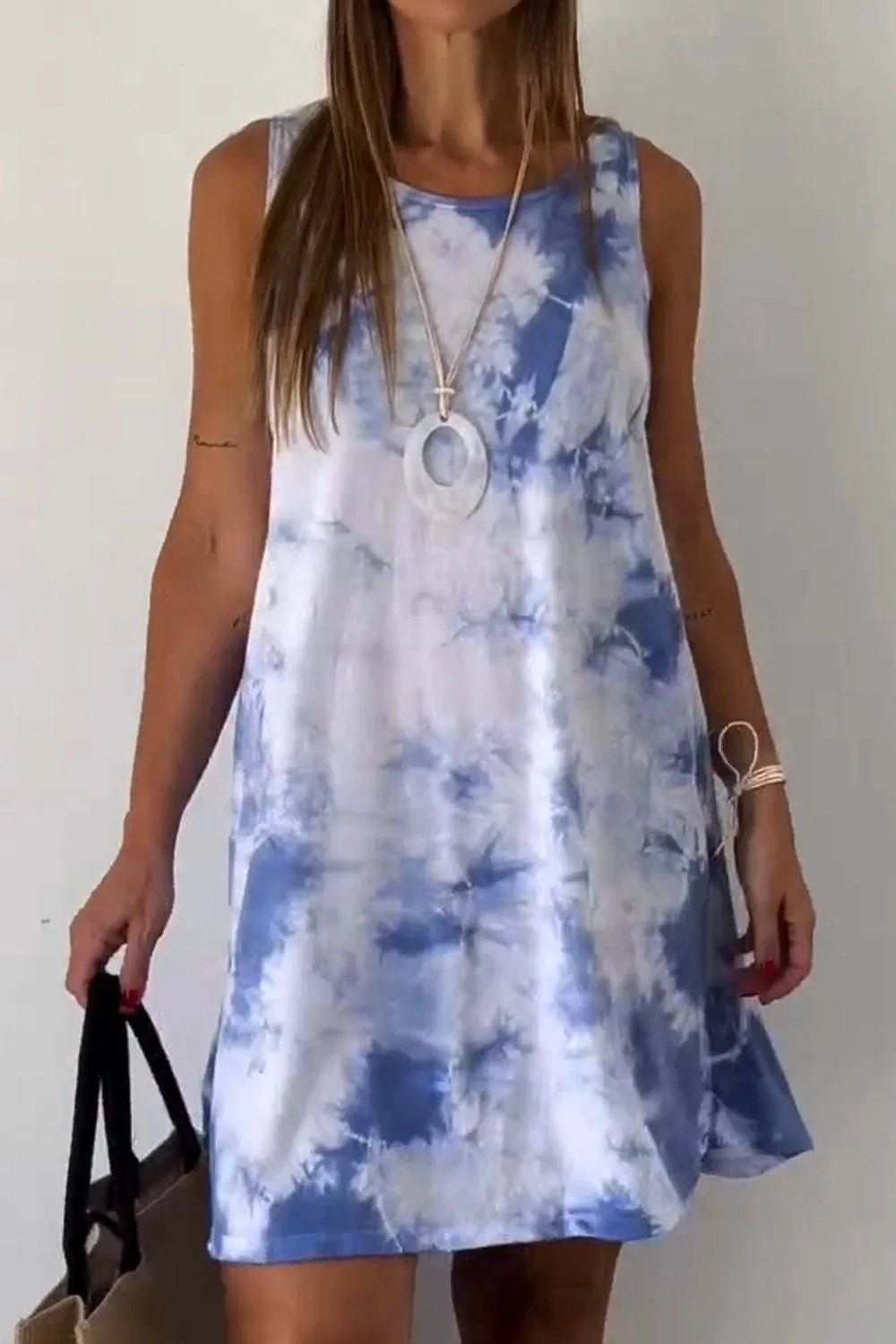 Full Size Tie - Dye Sleeveless Mini Tank Dress Plus Size - JUST - JEN BOUTIQUE