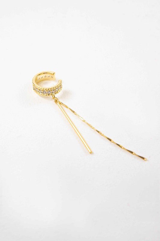 Drop the Bar Ear Cuff Earrings | Gold - JUST - JEN BOUTIQUE