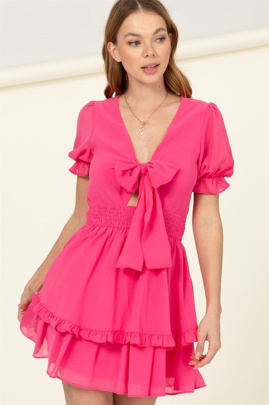 Days Like This Tie - Front Mini Dress - JUST - JEN BOUTIQUE