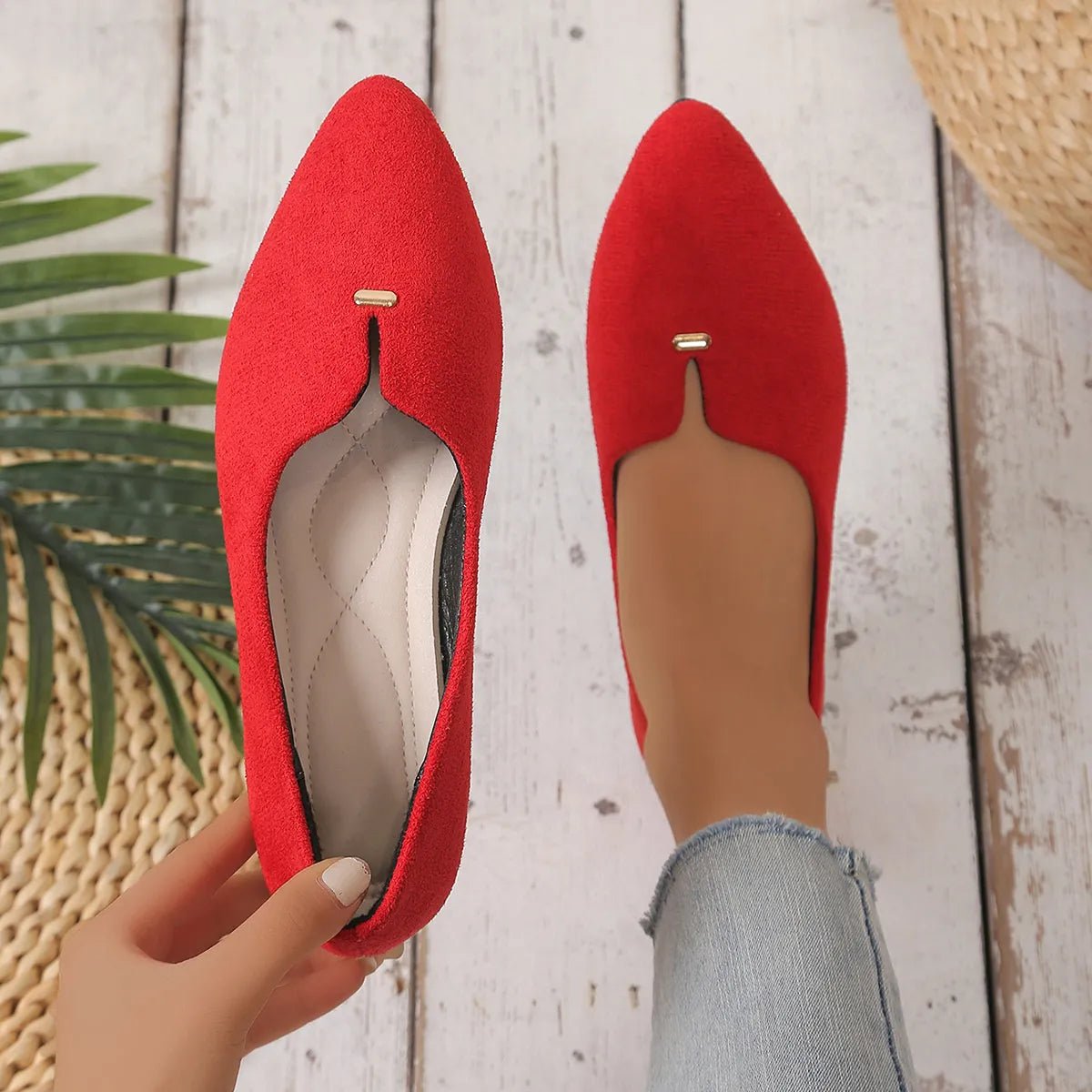 Point Toe Flats Slip - Ons - JUST - JEN BOUTIQUE
