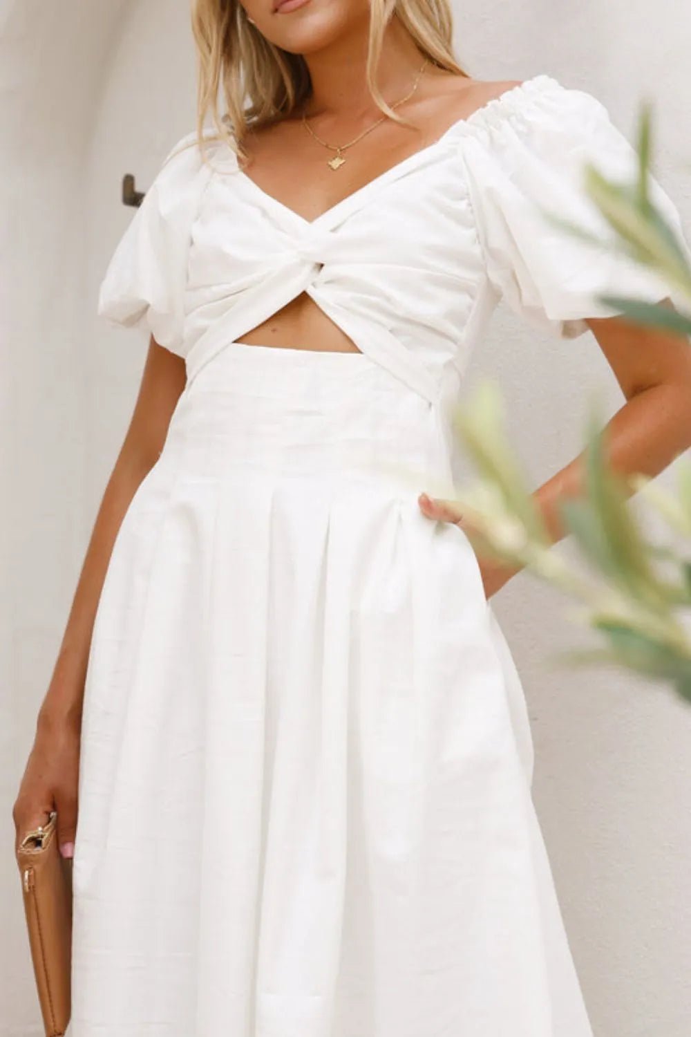 Sweetheart Neck Puff Sleeve Dress - JUST - JEN BOUTIQUE