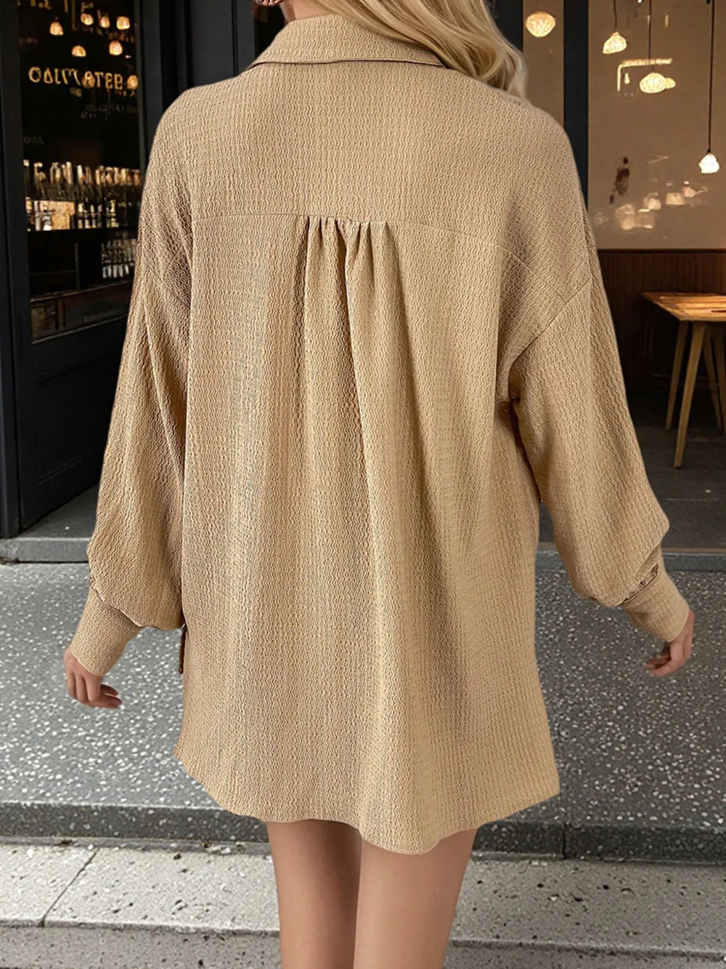 Button Up Long Sleeve Shirt and Shorts Set - JUST - JEN BOUTIQUE