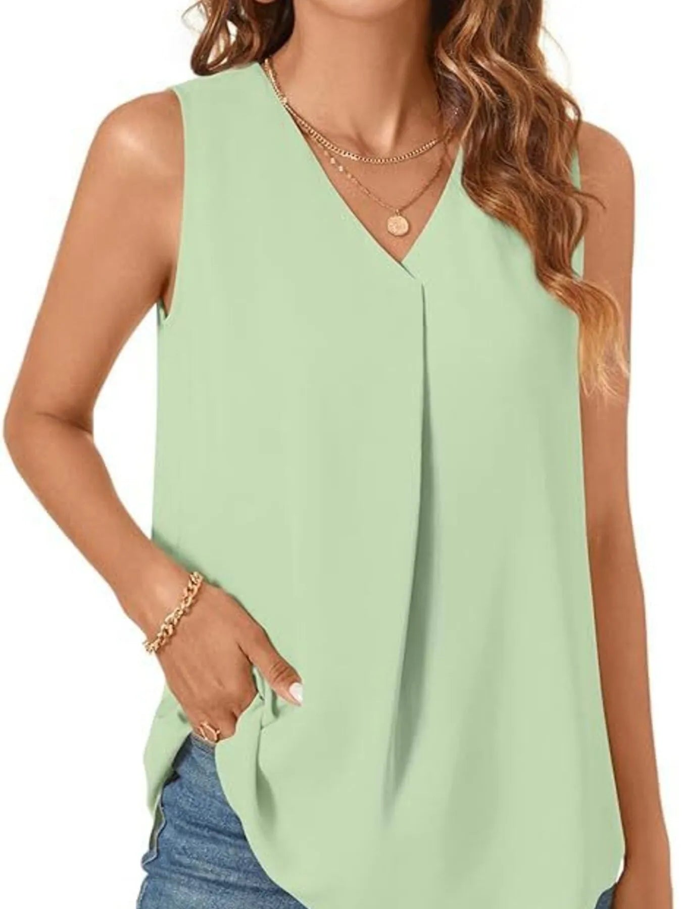 Full Size V - Neck Sleeveless Tank Top Plus Size - JUST - JEN BOUTIQUE