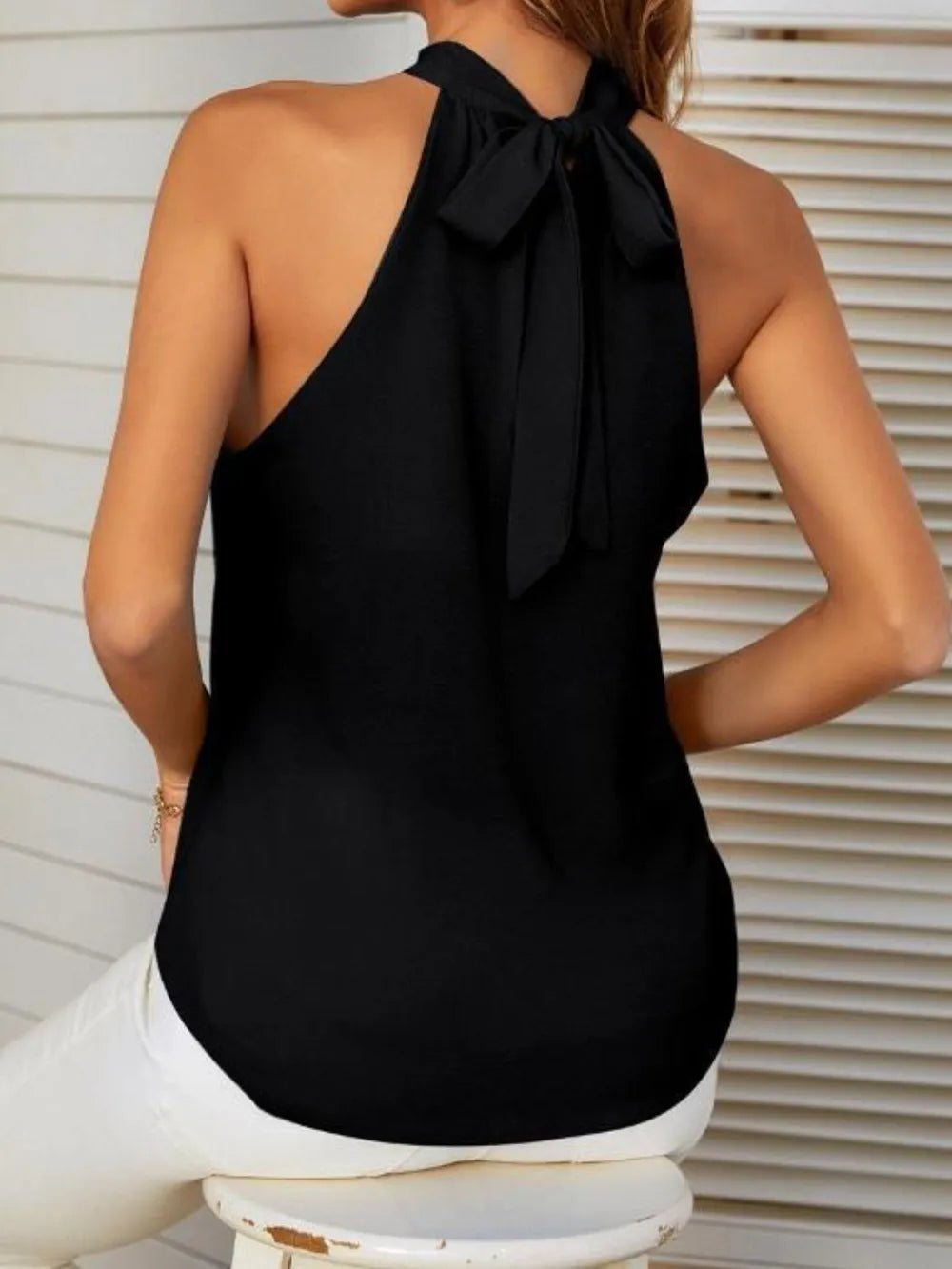 Mandy Cutout Grecian Neck Tank - JUST - JEN BOUTIQUE