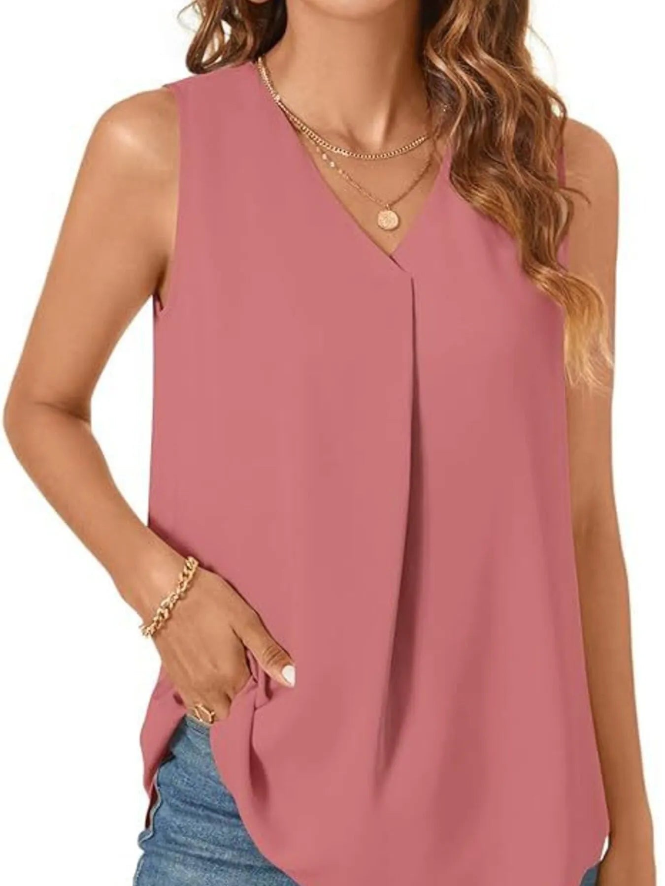 Full Size V - Neck Sleeveless Tank Top Plus Size - JUST - JEN BOUTIQUE