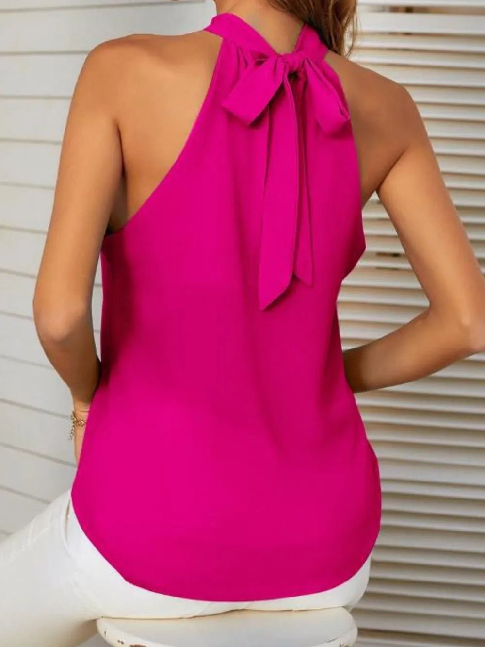 Mandy Cutout Grecian Neck Tank - JUST - JEN BOUTIQUE