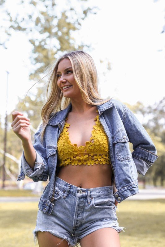 Crochet Daisy Longline Bralette - JUST - JEN BOUTIQUE