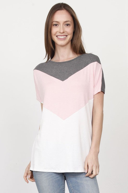 Chevron Color-Block Top