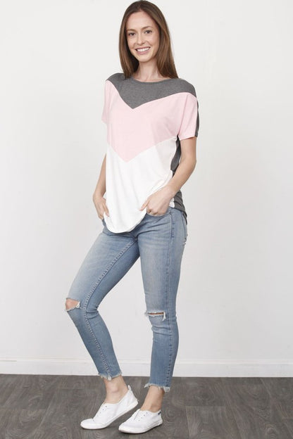 Chevron Color-Block Top