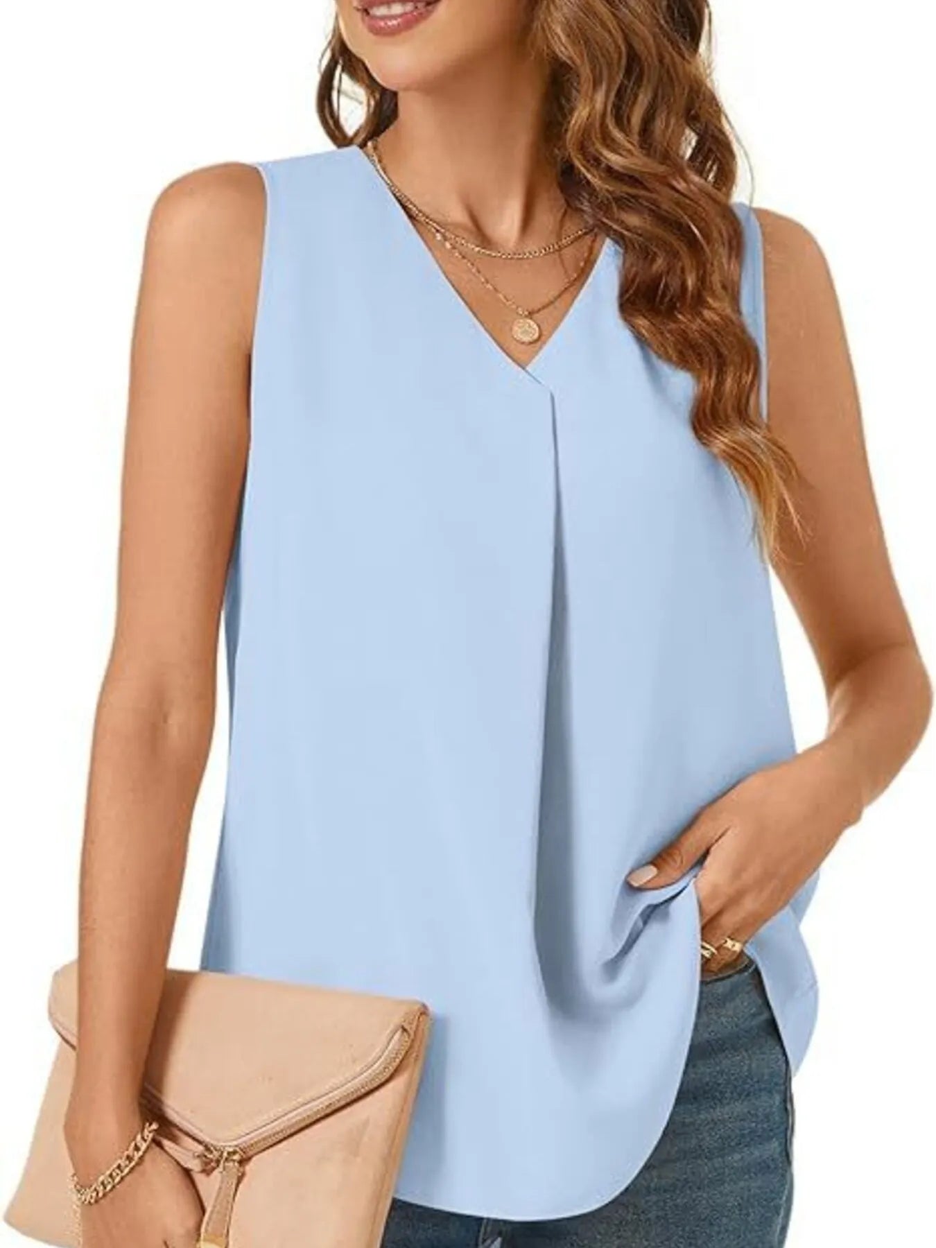 Full Size V - Neck Sleeveless Tank Top Plus Size - JUST - JEN BOUTIQUE