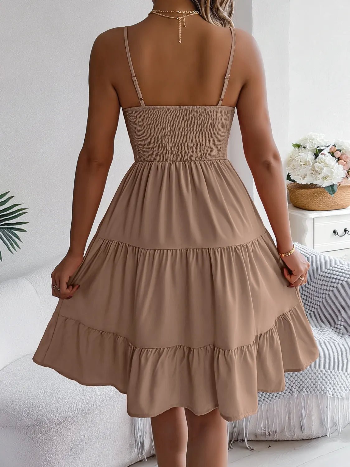 Smocked Back Tiered Cami Dress - JUST - JEN BOUTIQUE