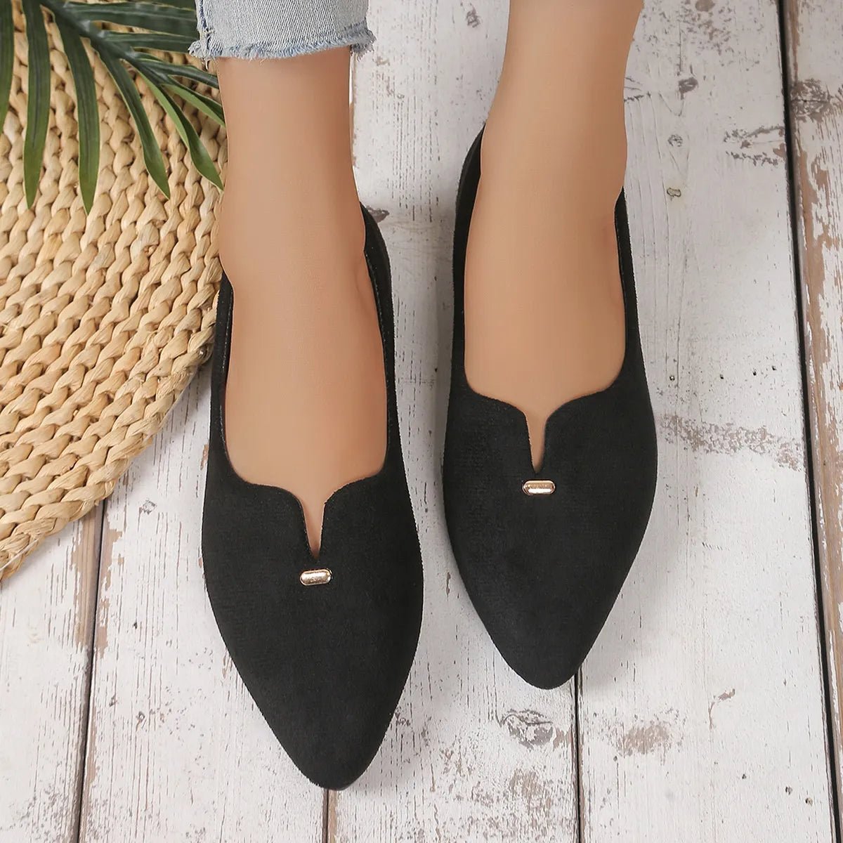 Point Toe Flats Slip - Ons - JUST - JEN BOUTIQUE