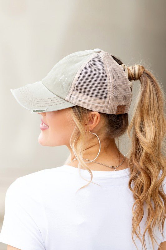CC Criss - Cross Ponytail Caps - JUST - JEN BOUTIQUE