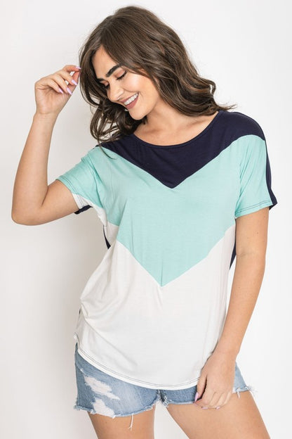 Chevron Color-Block Top