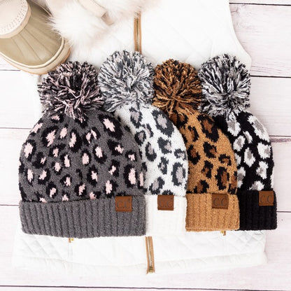 CC Leopard Pom Beanie