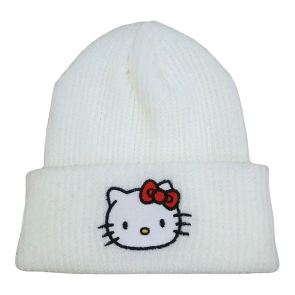 HELLO KITTY Winter Warm Beanie Red and White 2 Piece Set