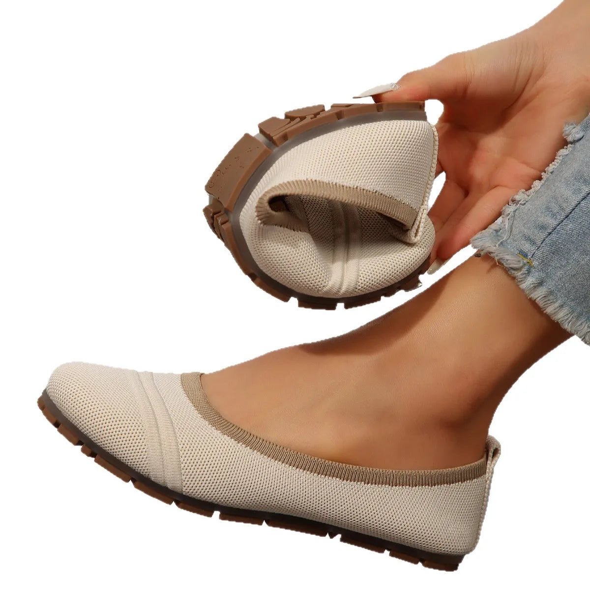 Mesh Round Toe Flat Slip - Ons - JUST - JEN BOUTIQUE