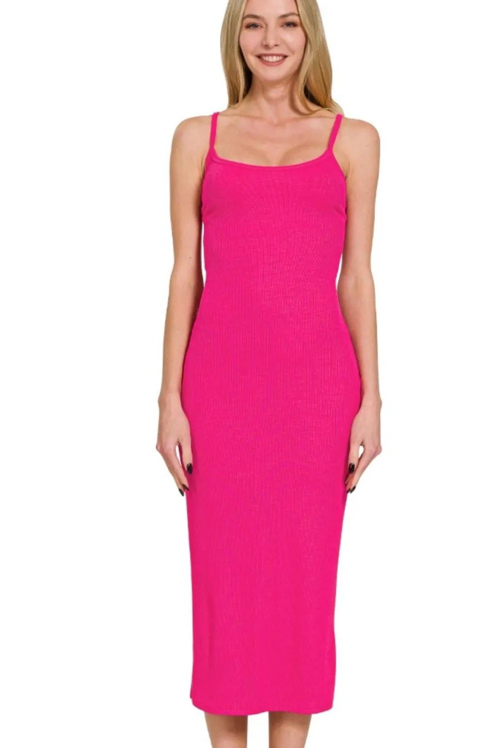 Zenana Ribbed Bodycon Midi Dress - JUST - JEN BOUTIQUE