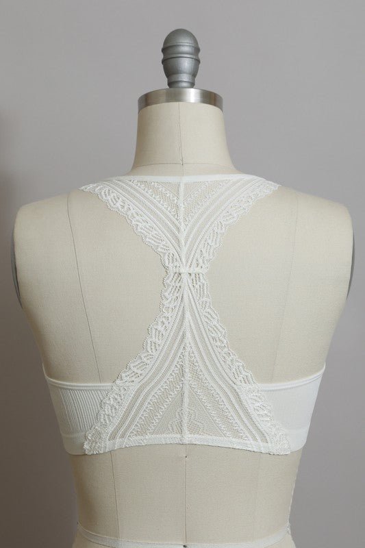 Seamless Front Lace Racerback Bralette - JUST - JEN BOUTIQUE