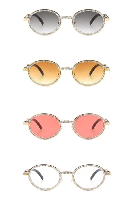 Round Circle Retro Glitter Fashion Sunglasses