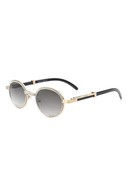 Round Circle Retro Glitter Fashion Sunglasses