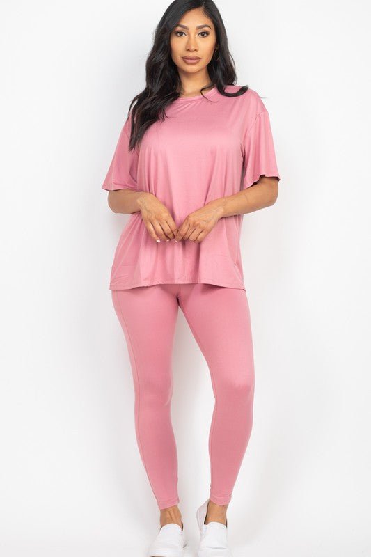 Oversized T-shirt & Leggings Set - JUST - JEN BOUTIQUE