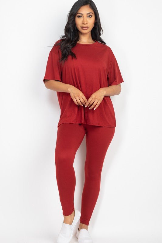 Oversized T-shirt & Leggings Set - JUST - JEN BOUTIQUE