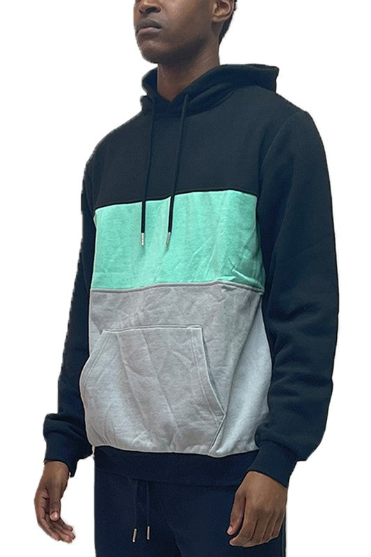 COLOR BLOCK PULLOVER HOODIE