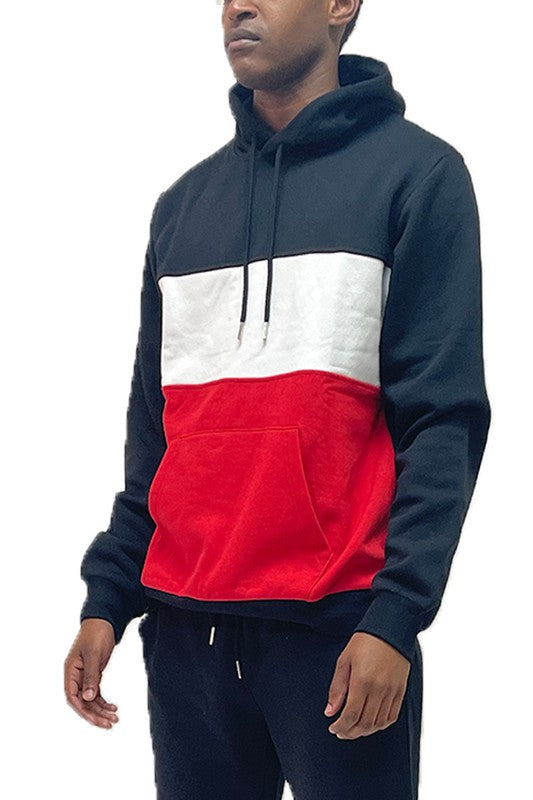 COLOR BLOCK PULLOVER HOODIE