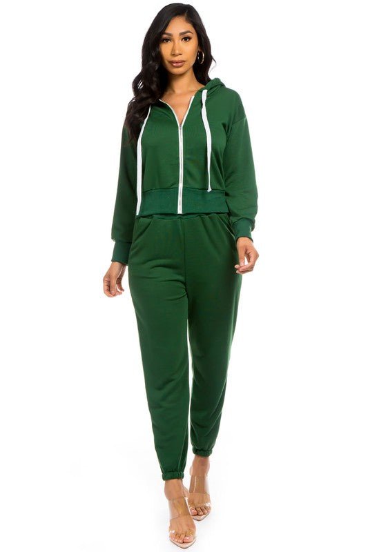 TWO PIECE HOODIES PANT SET - JUST - JEN BOUTIQUE