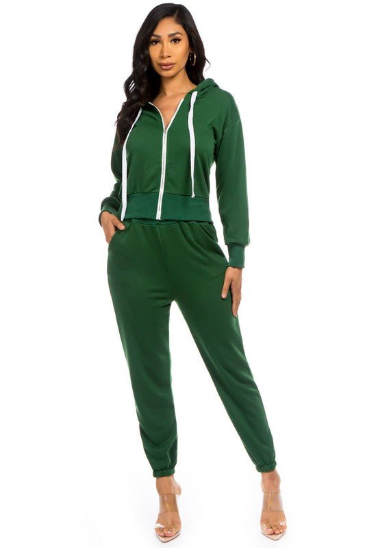 TWO PIECE HOODIES PANT SET - JUST - JEN BOUTIQUE
