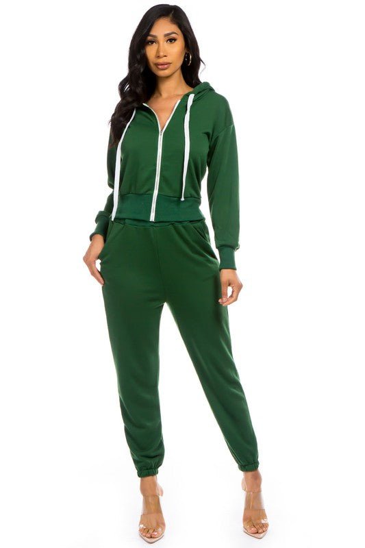 TWO PIECE HOODIES PANT SET - JUST - JEN BOUTIQUE