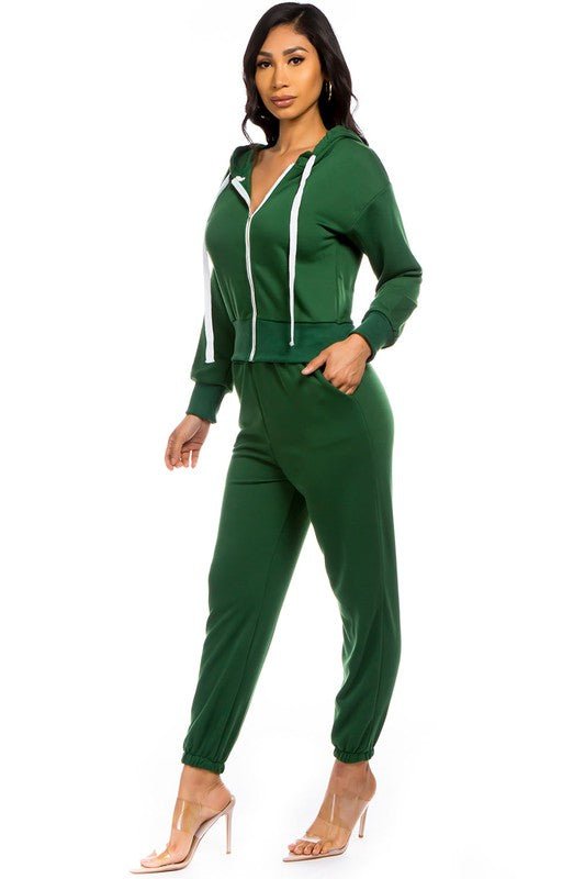 TWO PIECE HOODIES PANT SET - JUST - JEN BOUTIQUE