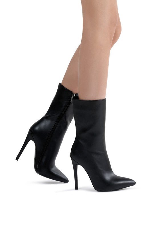 MICAH POINTED STILETTO HIGH ANKLE BOOTS - JUST - JEN BOUTIQUE