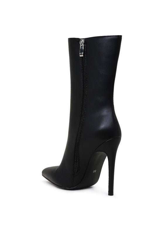 MICAH POINTED STILETTO HIGH ANKLE BOOTS - JUST - JEN BOUTIQUE