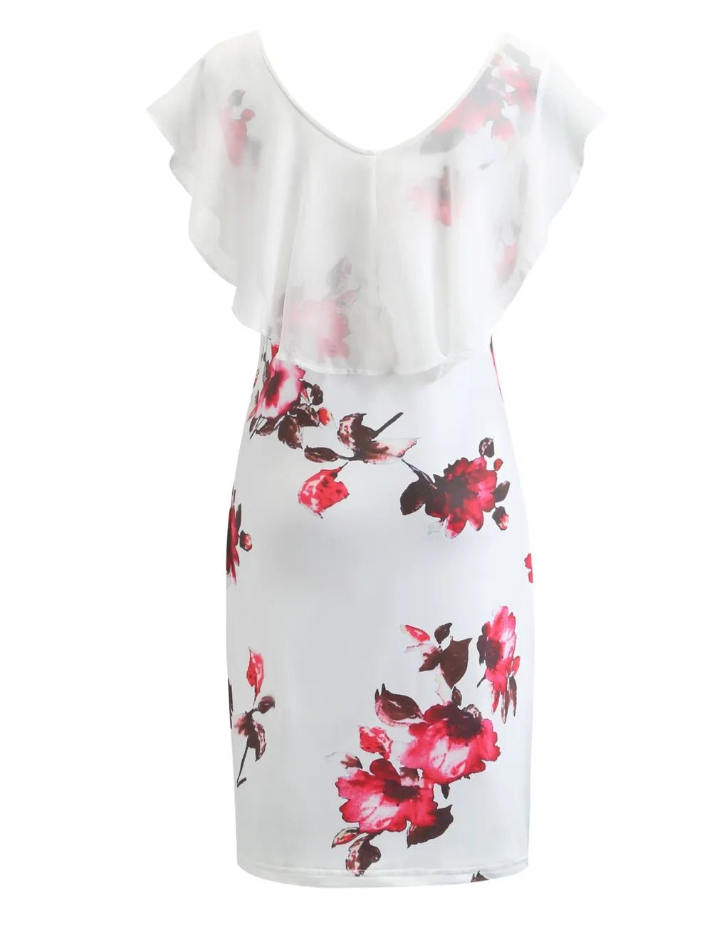 Printed Ruffled Cap Sleeve Mini Dress - JUST - JEN BOUTIQUE
