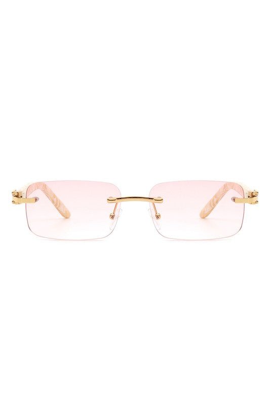 Rimless Rectangle Retro Tinted Fashion Sunglasses - JUST - JEN BOUTIQUE