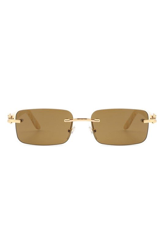 Rimless Rectangle Retro Tinted Fashion Sunglasses - JUST - JEN BOUTIQUE