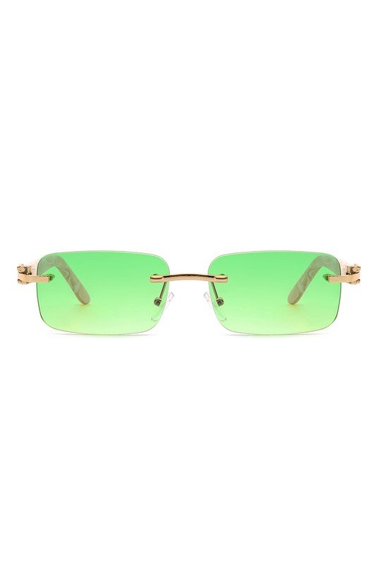 Rimless Rectangle Retro Tinted Fashion Sunglasses - JUST - JEN BOUTIQUE