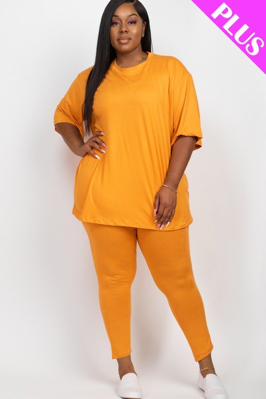 Plus Size Oversize shirt & Leggings Set - JUST - JEN BOUTIQUE