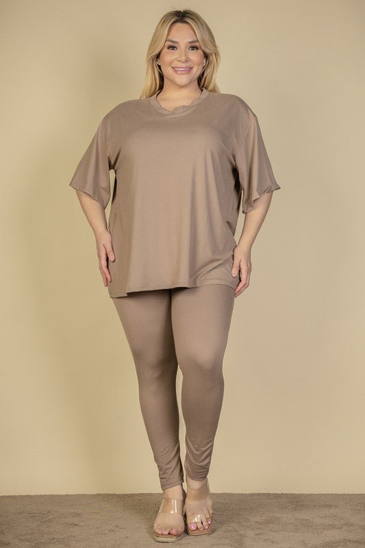 Plus Size Oversize shirt & Leggings Set - JUST - JEN BOUTIQUE