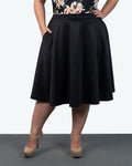 Knee Length circle skirt with side seam pockets - JUST - JEN BOUTIQUE