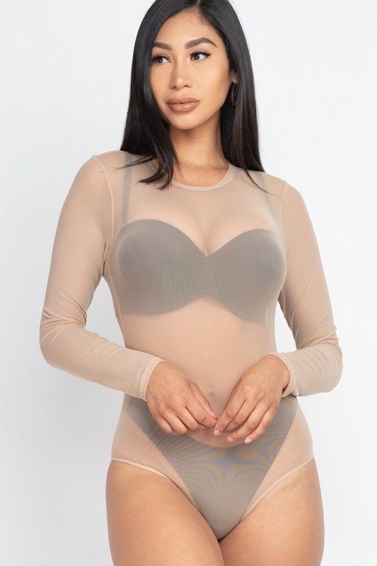 Mesh shirt Sheer blouse Long Sleeves Bodysuit - JUST - JEN BOUTIQUE