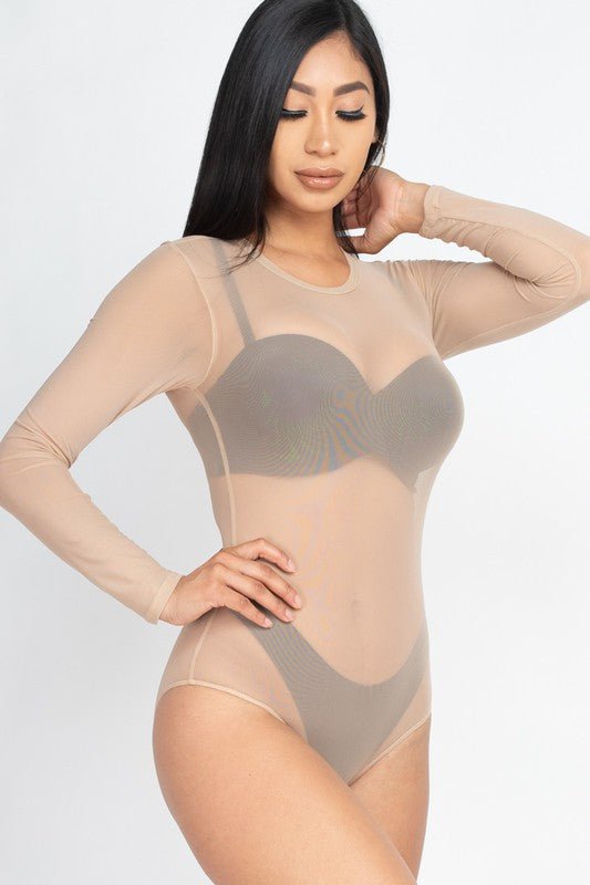 Mesh shirt Sheer blouse Long Sleeves Bodysuit - JUST - JEN BOUTIQUE