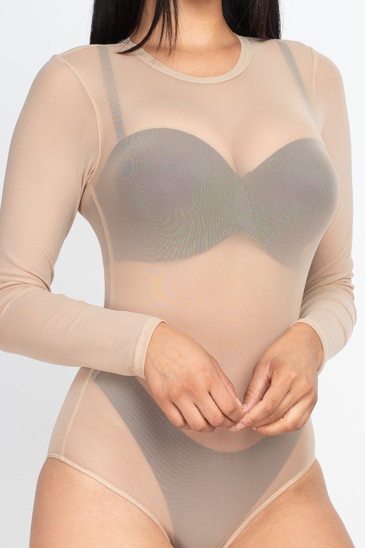 Mesh shirt Sheer blouse Long Sleeves Bodysuit - JUST - JEN BOUTIQUE